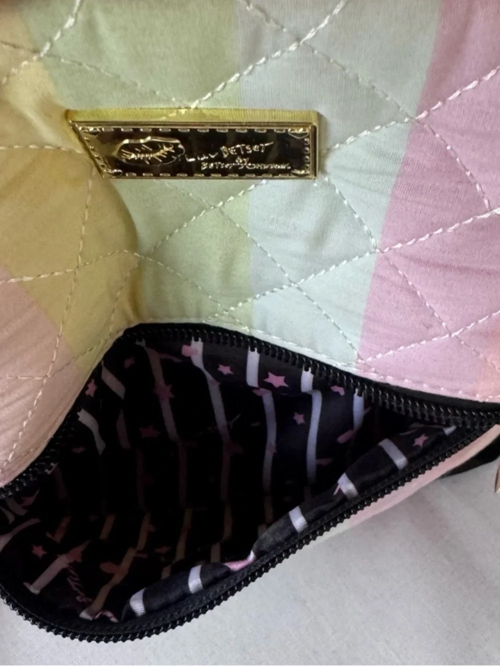 Betsey Johnson Pastel Quilted Mini Backpack